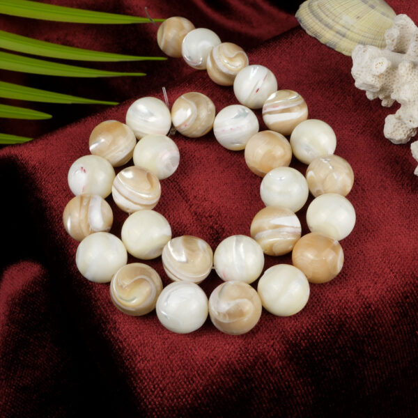 2A Kalite Sedef doğal taş dizi 14 mm – inci parlaklığındaki beyaz tonlarıyla arınma, zarafet ve denge sağlayan toptan doğal taş dizi