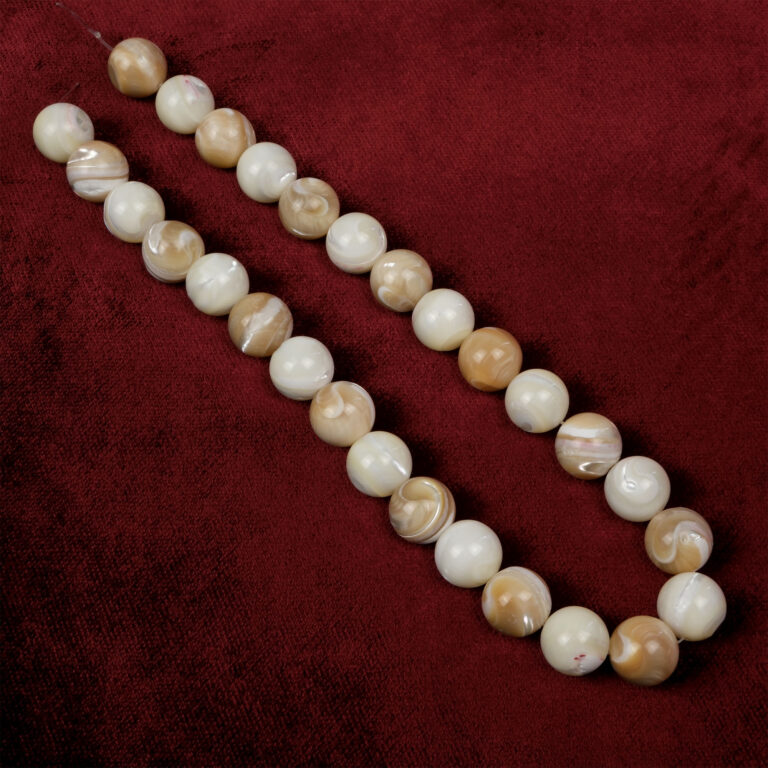 2A Kalite Sedef doğal taş dizi 14 mm – inci parlaklığındaki beyaz tonlarıyla arınma, zarafet ve denge sağlayan toptan doğal taş dizi