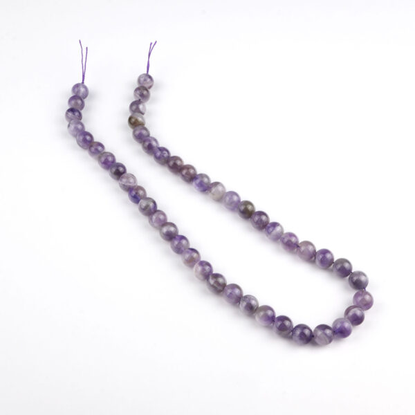 Ametist doğal taş dizi 8 mm – mor tonlarıyla sakinlik, arınma ve farkındalık sağlayan toptan doğal taş dizi