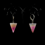 Pembe Akik Doğal Taş Küpe - Görsel 4