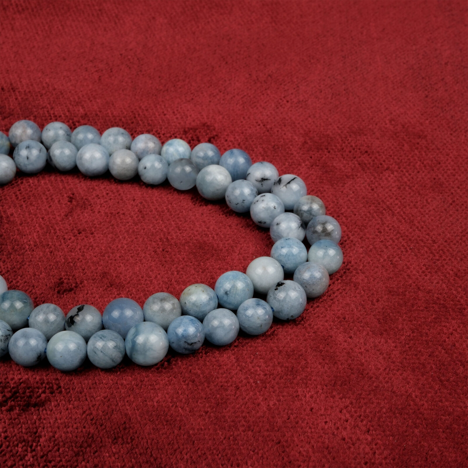 Akuamarin doğal taş dizi 6 mm – deniz mavisi tonlarıyla huzur, iletişim ve duygusal denge sağlayan toptan doğal taş dizi