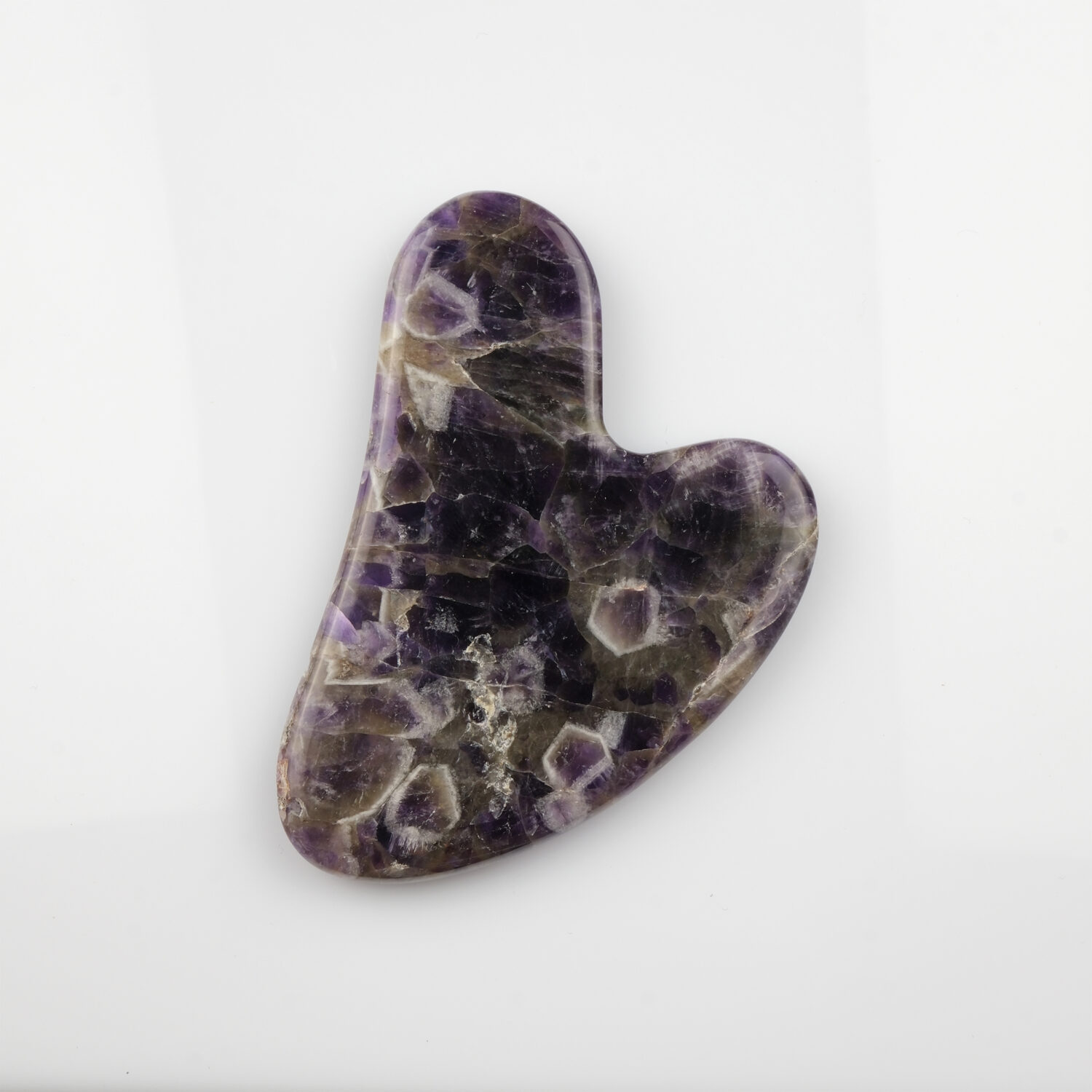 Ametist kalp şekilli gua sha – yüz şekillendirme ve enerji dengeleyici etki