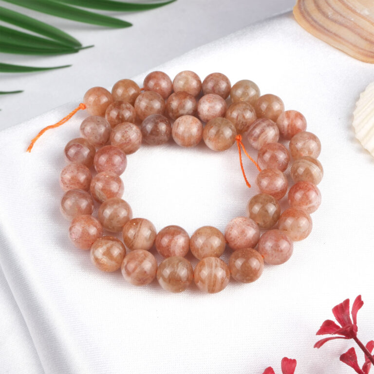 Güneştaşı doğal taş dizi 8 mm – altın ışıltılı tonlarıyla canlılık, özgüven ve pozitif enerji sağlayan toptan doğal taş dizi