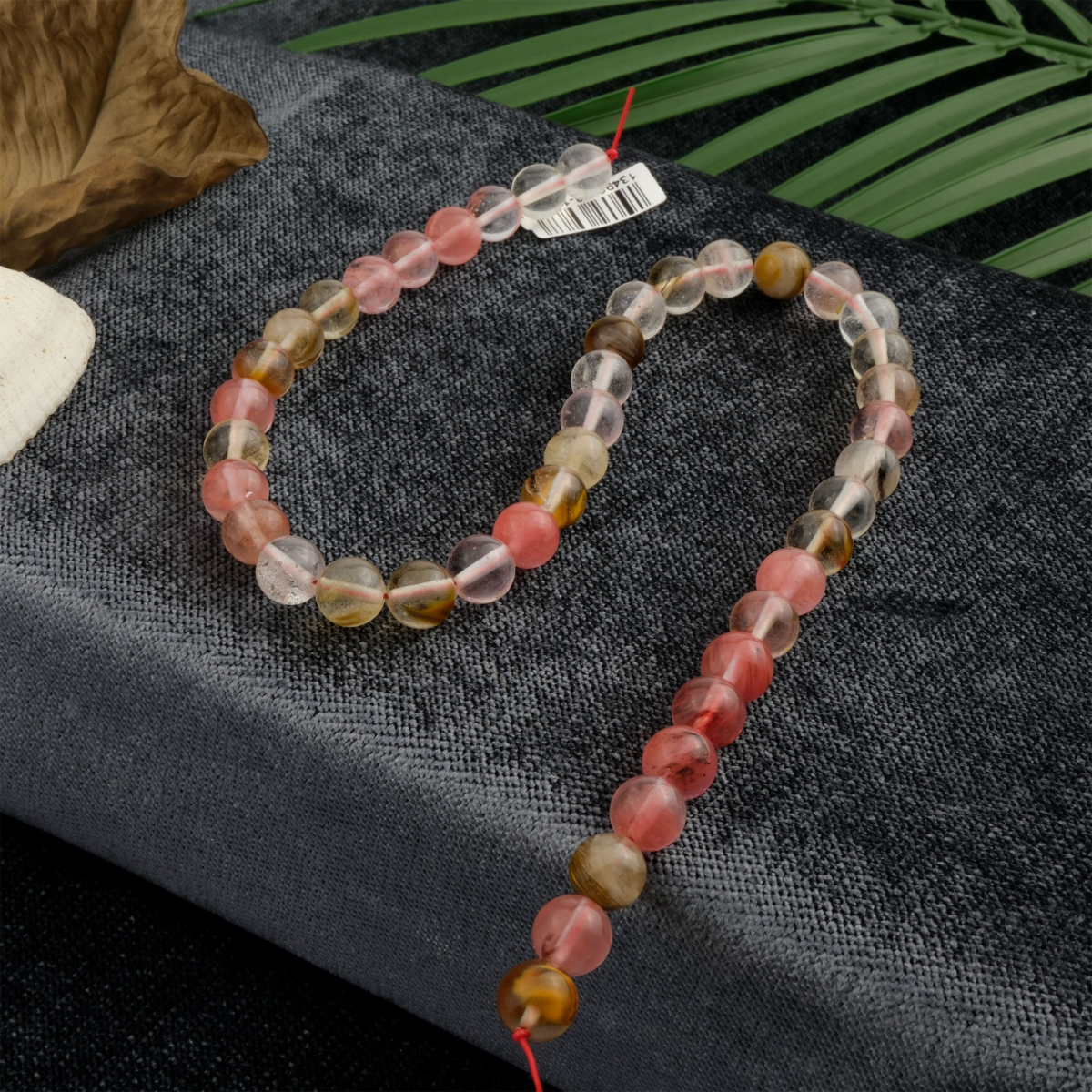 Karpuz Kuvars doğal taş dizi – toptan doğal taş dizi, pembe ve yeşil tonlarıyla sevgi, denge ve huzur enerjisi sunan taş.