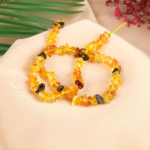 Sarı-Siyah Kırıktaş Kehribar Doğal Taş Dizi - Görsel 4