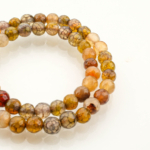 Sarı Kesimli Akik Doğal Taş Dizi (6mm) - Görsel 4