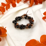 Kesimli Madagaskar Akik Doğal Taş Dizi (8mm) – Siyah Kahverengi