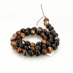 Kesimli Madagaskar Akik Doğal Taş Dizi (8mm) – Siyah Kahverengi - Görsel 2