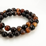 Kesimli Madagaskar Akik Doğal Taş Dizi (8mm) – Siyah Kahverengi - Görsel 4