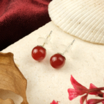 Kırmızı Akik Doğal Taş Küpe