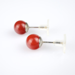 Kırmızı Akik Doğal Taş Küpe - Görsel 4