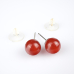 Kırmızı Akik Doğal Taş Küpe - Görsel 3