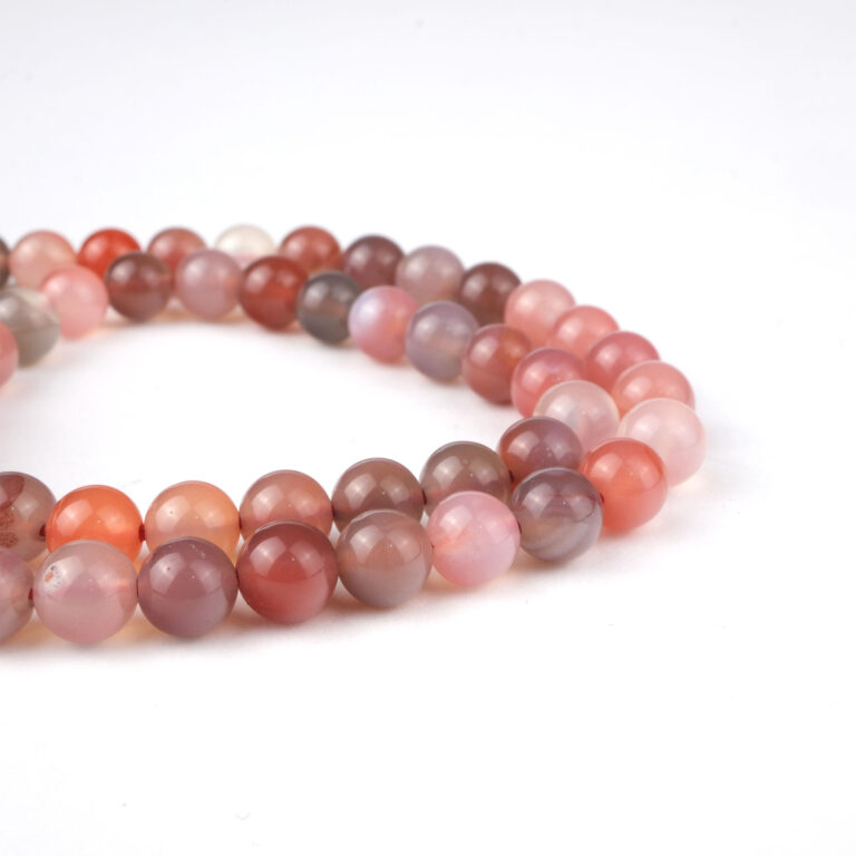 Kırmızı Botsvana Akik doğal taş dizi 6 mm – kırmızı ve gri tonlarıyla denge, istikrar ve enerji sağlayan toptan doğal taş dizi