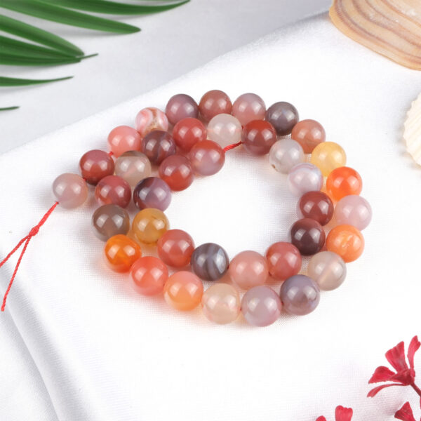 Kırmızı Botsvana Akik doğal taş dizi 9 mm – kırmızı, kahverengi ve gri tonlarıyla denge, kararlılık ve içsel güç sağlayan toptan doğal taş dizi