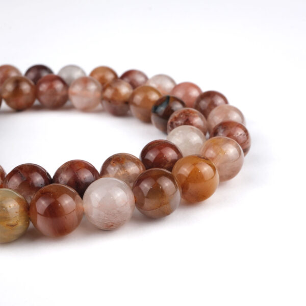 Kırmızı Kuvars doğal taş dizi 8 mm – kırmızı ve şeffaf tonlarıyla enerji, cesaret ve denge sağlayan toptan doğal taş dizi