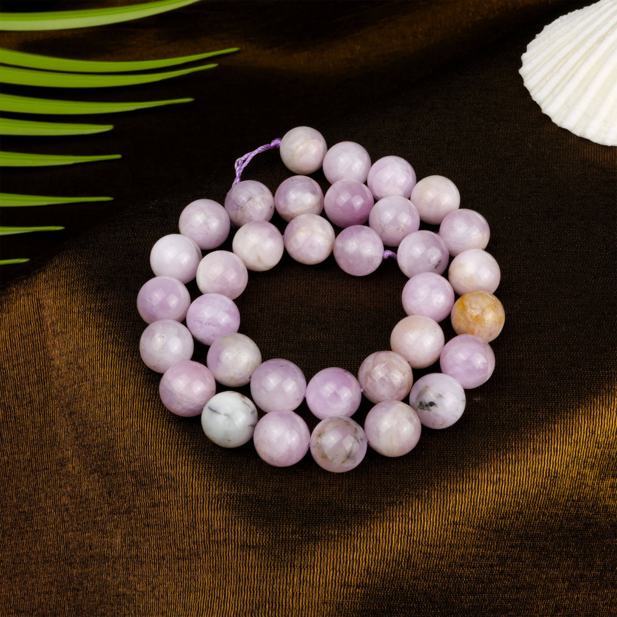 Kunzit doğal taş dizi 11 mm – açık pembe ve mor tonlarıyla sevgi, huzur ve kalp enerjisini yükselten toptan doğal taş dizi