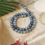 Kyanit doğal taş dizi 7 mm – lacivert ve mavi tonlarıyla denge, iletişim ve farkındalık sağlayan toptan doğal taş dizi