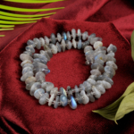 Labradorit Doğal Taş Amorf Rondel Kesim Dizi