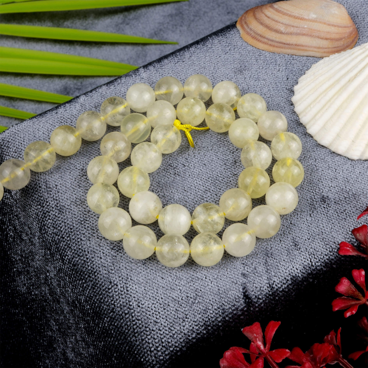 Limon Kuvars doğal taş dizi 10 mm – canlı sarı tonlarıyla pozitif enerji, özgüven ve neşe sağlayan toptan doğal taş dizi