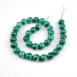 Malahit doğal taş dizi 12 mm – koyu ve açık yeşil tonlarıyla dönüşüm, koruma ve içsel denge sağlayan toptan doğal taş dizi