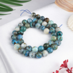 Mavi Opal doğal taş dizi 8 mm – açık mavi tonlarıyla huzur, iletişim ve sezgisel denge sağlayan toptan doğal taş dizi