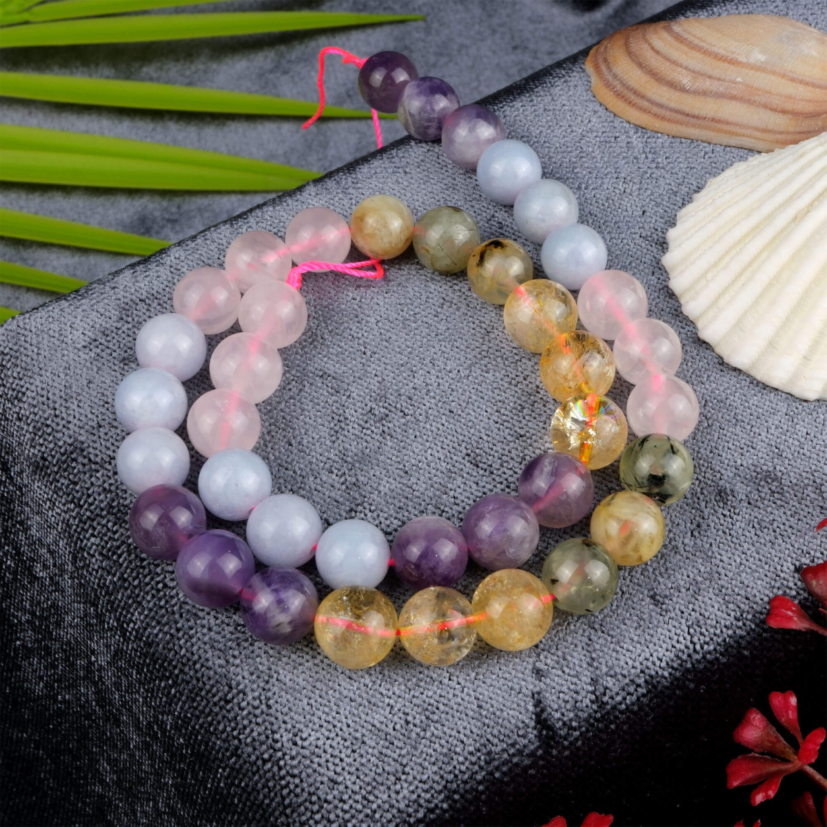 Mix Doğaltaş dizi 10 mm – farklı taş türlerinin bir araya geldiği, enerji, renk ve çeşitlilik sağlayan toptan doğal taş dizi