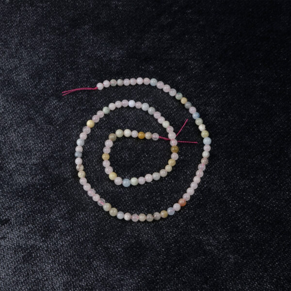 Morganit doğal taş dizi 4 mm – pembe tonlarıyla sevgi, huzur ve duygusal denge sağlayan toptan doğal taş dizi