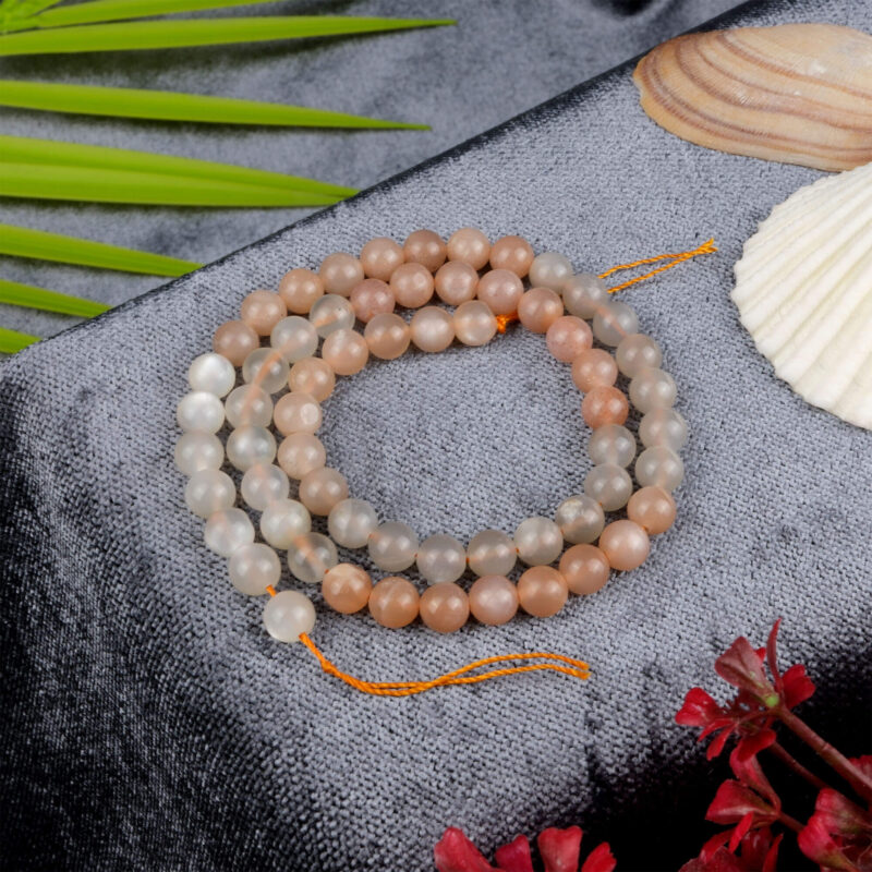 Multi Aytaşı doğal taş dizi 6 mm – farklı tonlardaki ay taşı çeşitlerinin birleşimiyle denge, sezgi ve huzur sağlayan toptan doğal taş dizi