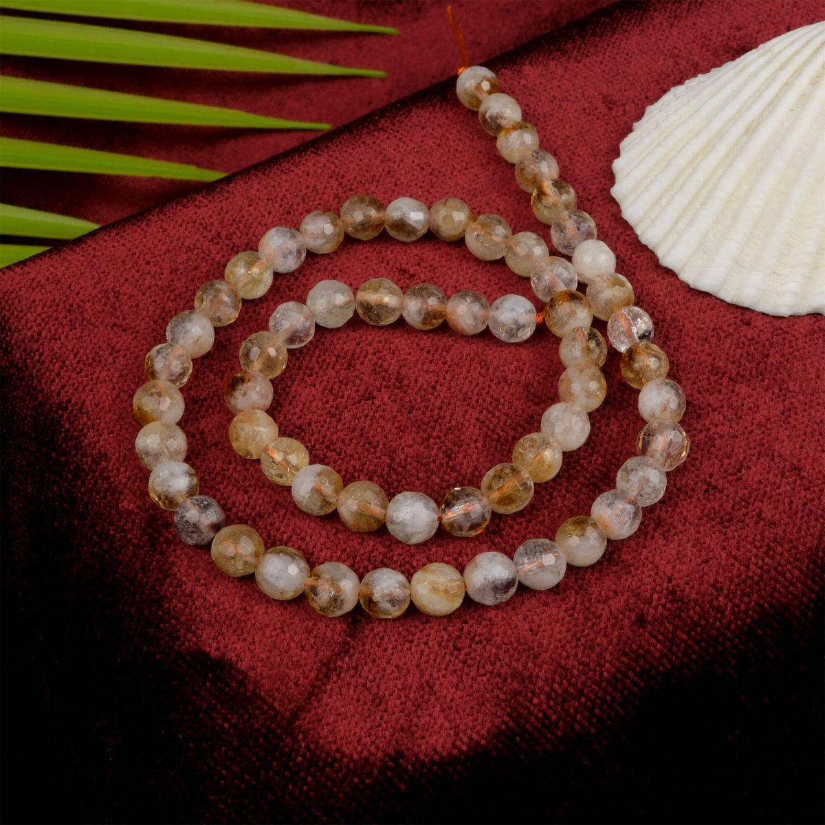 Özel Kesimli Sitrin doğal taş dizi 7 mm – altın sarısı tonlarıyla bolluk, enerji ve canlılık taşı olarak bilinen toptan doğal taş dizi