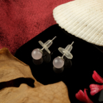 Pembe Kuvars Doğal Taş Küpe