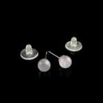 Pembe Kuvars Doğal Taş Küpe - Görsel 3