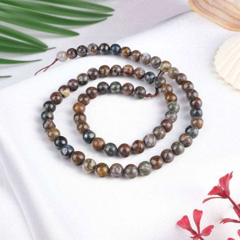 Pietersit doğal taş dizi 6 mm – mavi, kahverengi ve altın tonlarıyla içsel güç, farkındalık ve enerji sağlayan toptan doğal taş dizi