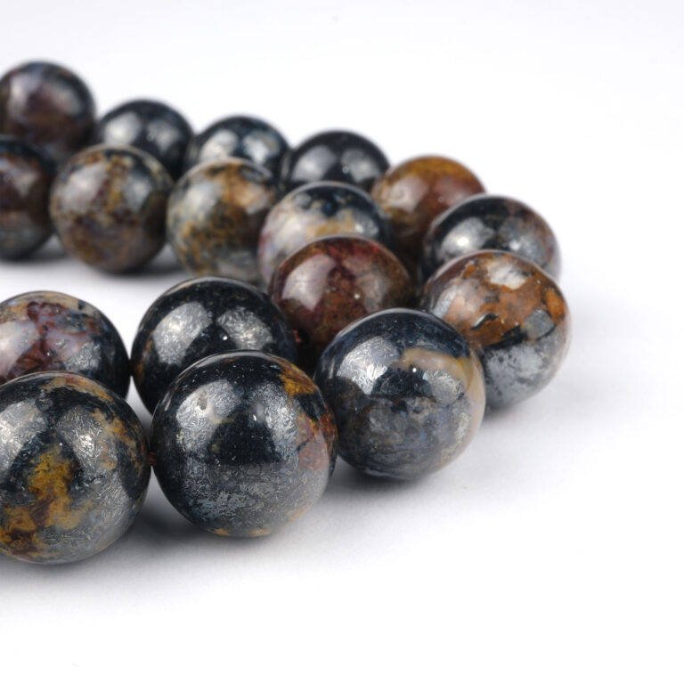 Pietersite doğal taş dizi 12 mm – mavi, kahverengi ve altın tonlarıyla içsel güç, farkındalık ve ruhsal dönüşüm sağlayan toptan doğal taş dizi