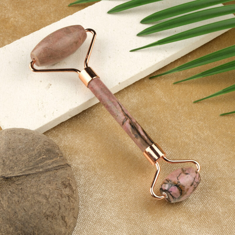 Rodonit face roller – cilt yatıştırıcı doğal taş masaj aleti