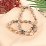 Siyah Ay Taşı Doğal Taş Kesimli Arpa Dizi (6x8mm)