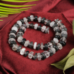 Siyah Rutil Kuvars Doğal Taş Amorf Rondel Kesim Dizi