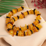 Siyah Sarı Kırık Kehribar Doğal Taş Dizi - Görsel 2