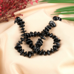 Siyah Turmalin Doğal Taş Amorf Rondel Kesim Dizi