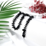 Siyah Turmalin Doğal Taş Amorf Rondel Kesim Dizi - Görsel 2