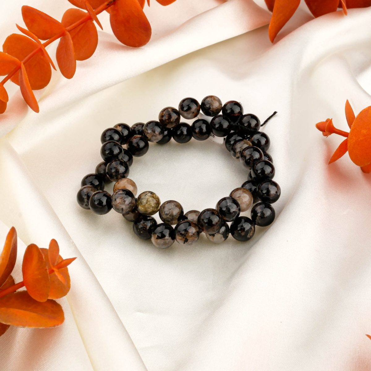 Siyah Gri Turmalin Doğal Taş Dizi (8mm)