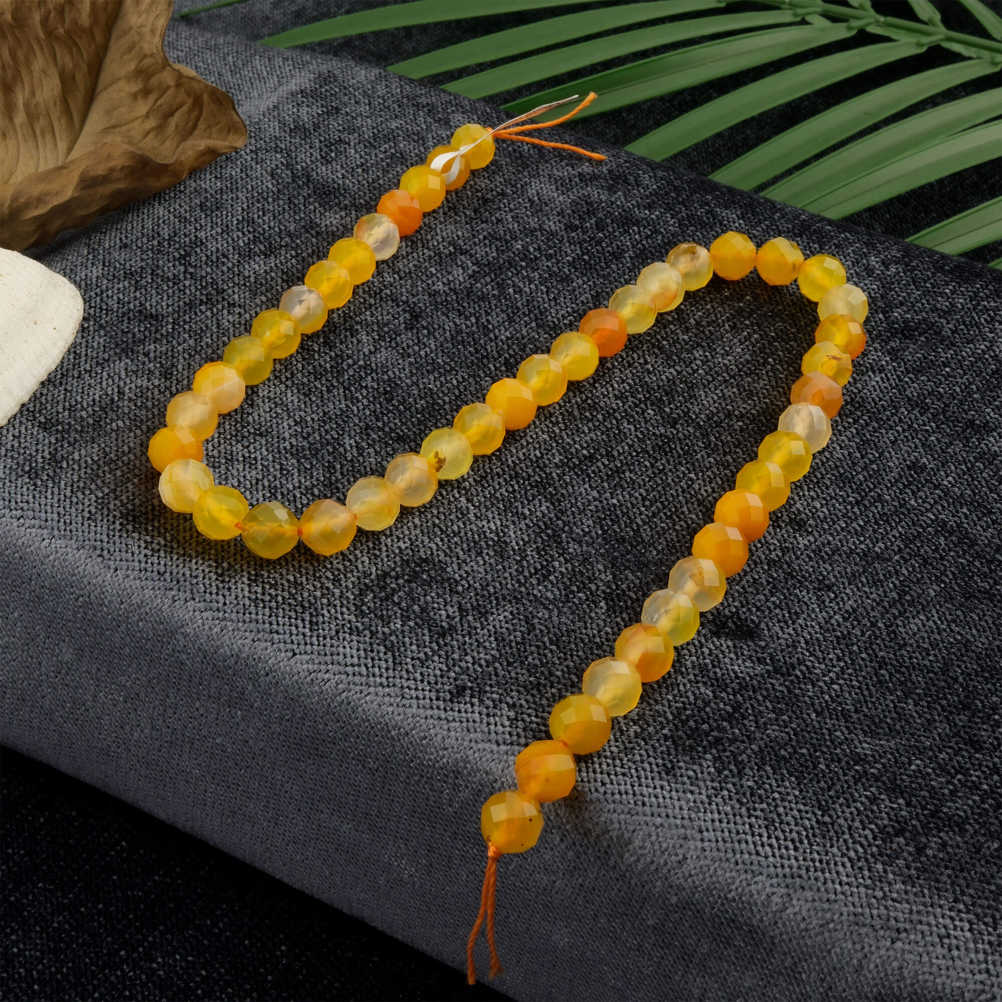 2A Kalite Kesimli Sarı Akik doğal taş dizi 8mm – canlı sarı tonlarıyla enerji, neşe ve motivasyon veren toptan doğal taş dizi