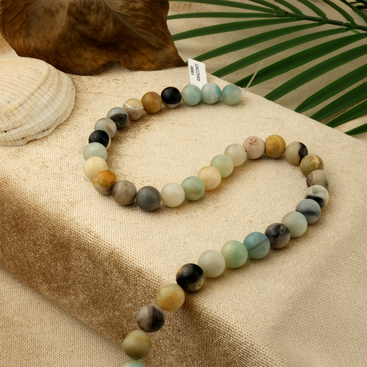 Amazonit doğal taş dizi 10mm – turkuaz ve yeşil tonlarıyla huzur, denge ve iletişim enerjisini güçlendiren toptan doğal taş dizi
