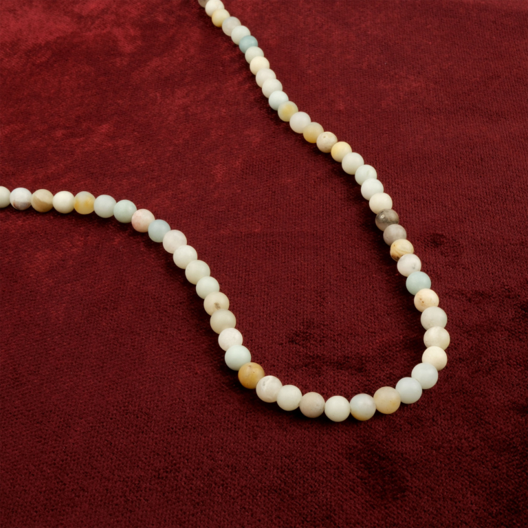 Amazonit toptan doğal taş dizi 6mm – mavi-yeşil tonlarıyla huzur, denge ve iletişim enerjisi sağlayan zarif doğal taş modeli.