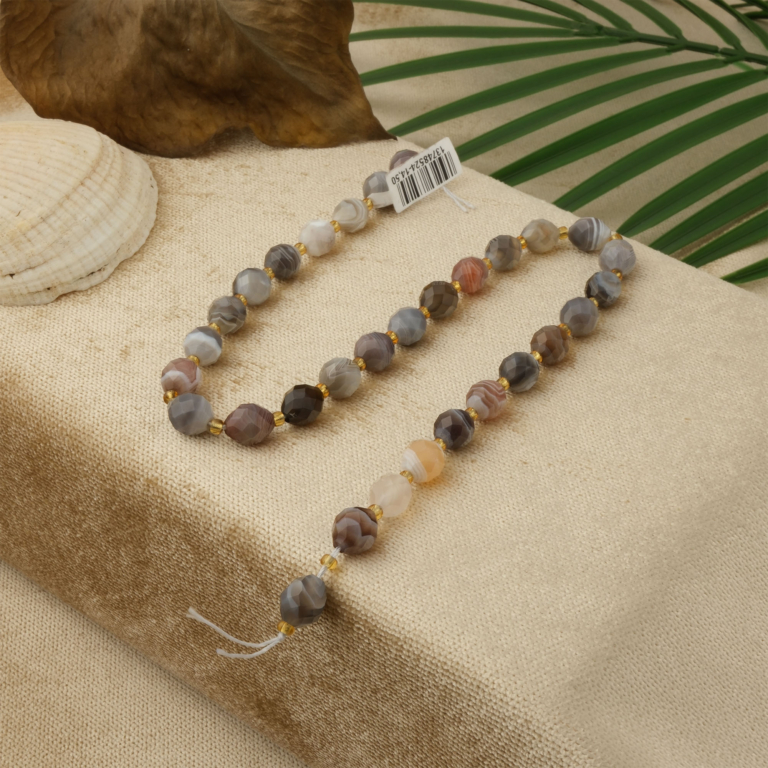 Arpa kesim Botsvana Akik doğal taş dizi 6x8mm – denge, sabır ve ruhsal farkındalığı destekleyen toptan doğal taş dizi