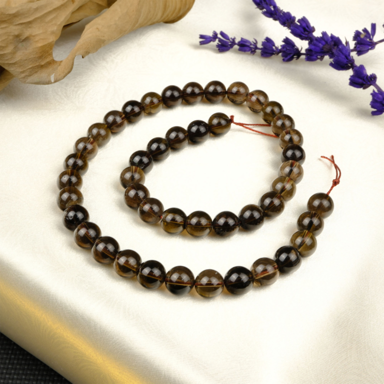 Dumanlı Kuvars doğal taş dizi 8mm – kahverengi ve gri tonlarıyla negatif enerjileri dönüştüren, odaklanma ve denge sağlayan toptan doğal taş dizi