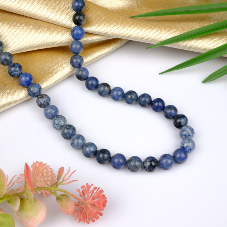 Dumortierit doğal taş dizi 10mm – zihinsel netlik, sabır ve iç huzur enerjisini destekleyen toptan doğal taş dizi