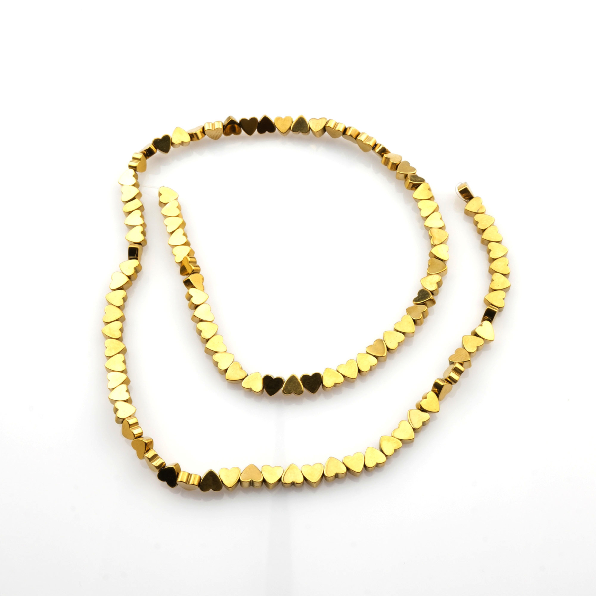 Gold Kalp Kesim Hematit doğal taş dizi 4mm – denge, kararlılık ve koruyucu enerji sağlayan toptan doğal taş dizi