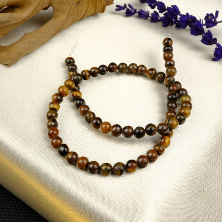 Kaplangözü doğal taş dizi 6mm – cesaret, kararlılık ve içsel denge enerjisini güçlendiren toptan doğal taş dizi