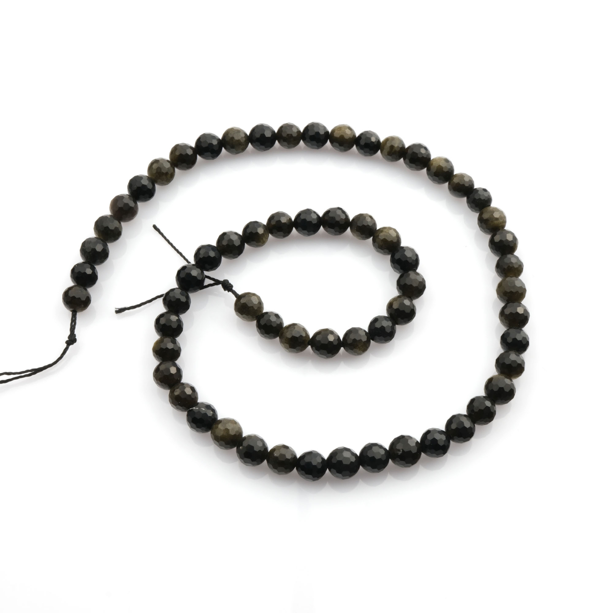 Kesimli Gold Obsidyen doğal taş dizi 6mm – koruyucu enerjisi ve altın ışıltısıyla öne çıkan toptan doğal taş dizi