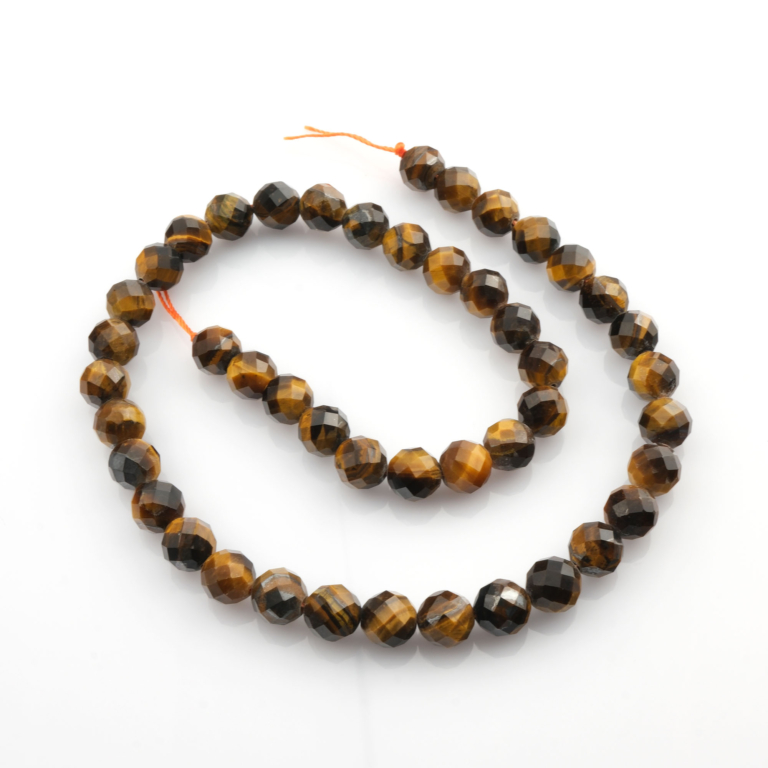 Kesimli Kaplangözü doğal taş dizi 8mm – cesaret, kararlılık ve koruma enerjisini güçlendiren toptan doğal taş dizi